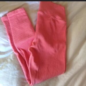 Aerie pink ribbed leggings size M